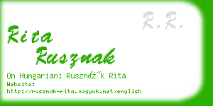 rita rusznak business card